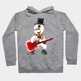 Christmas Guitarist Snowman Playing Guitar Musician Xmas 2022 Hoodie